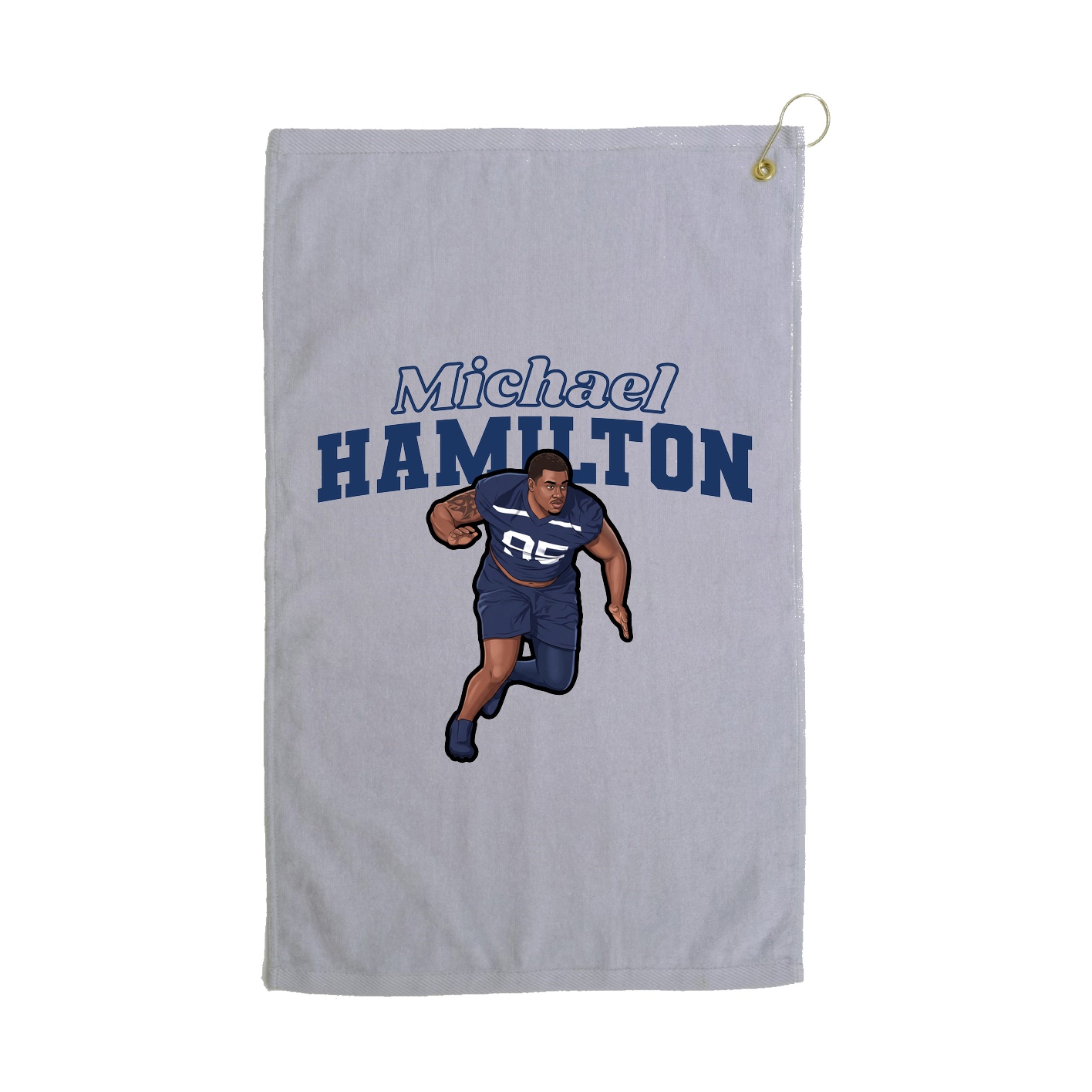 Golf Towel — Name Arch in Grey