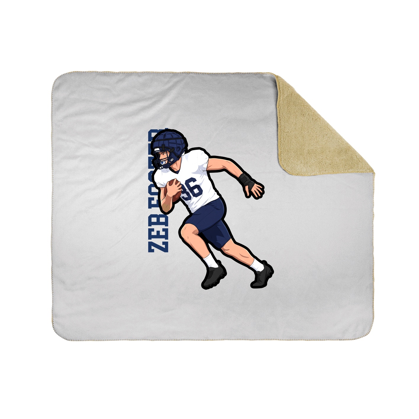 Throw Blanket — Name Vertical in White