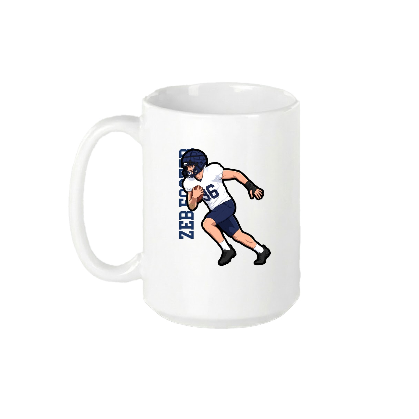 15oz Coffee Mug — Name Vertical in White