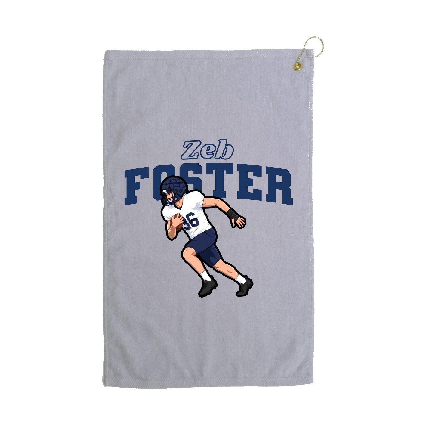 Golf Towel — Name Arch in Grey