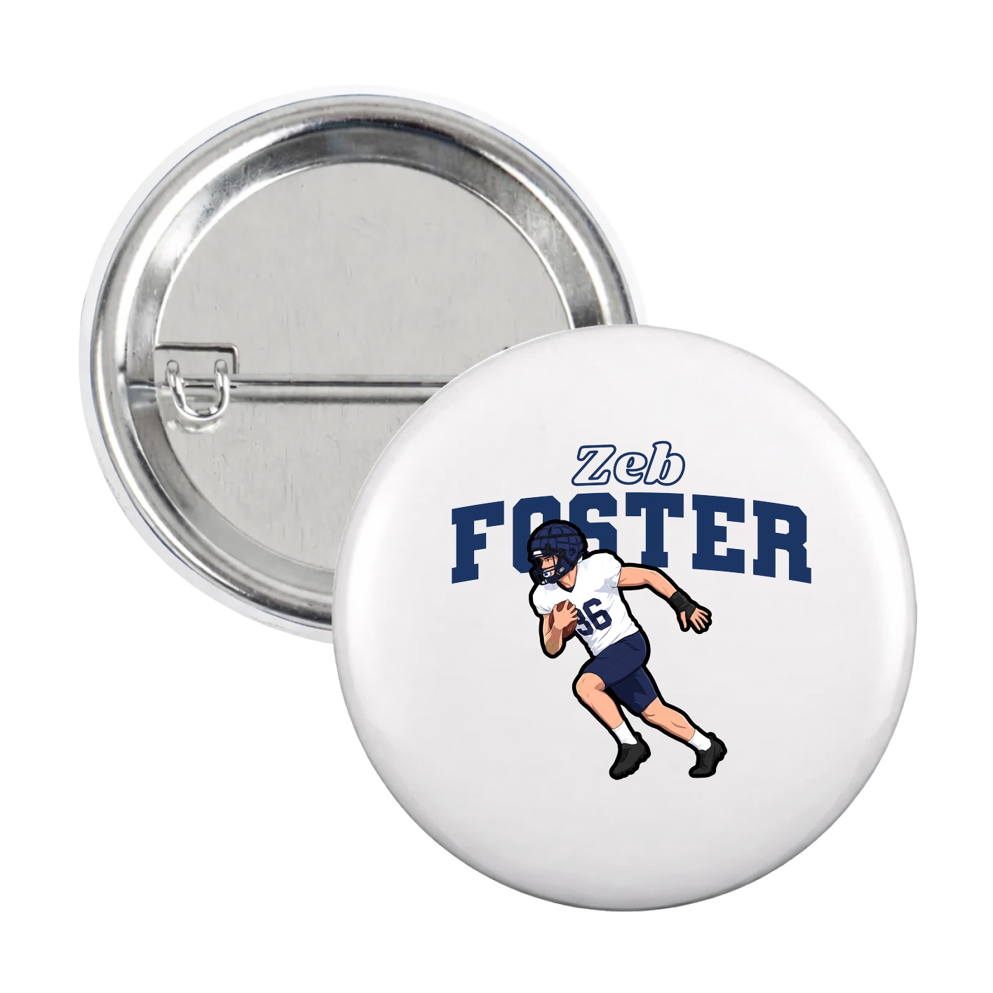 Game Day Button — Name Arch in White