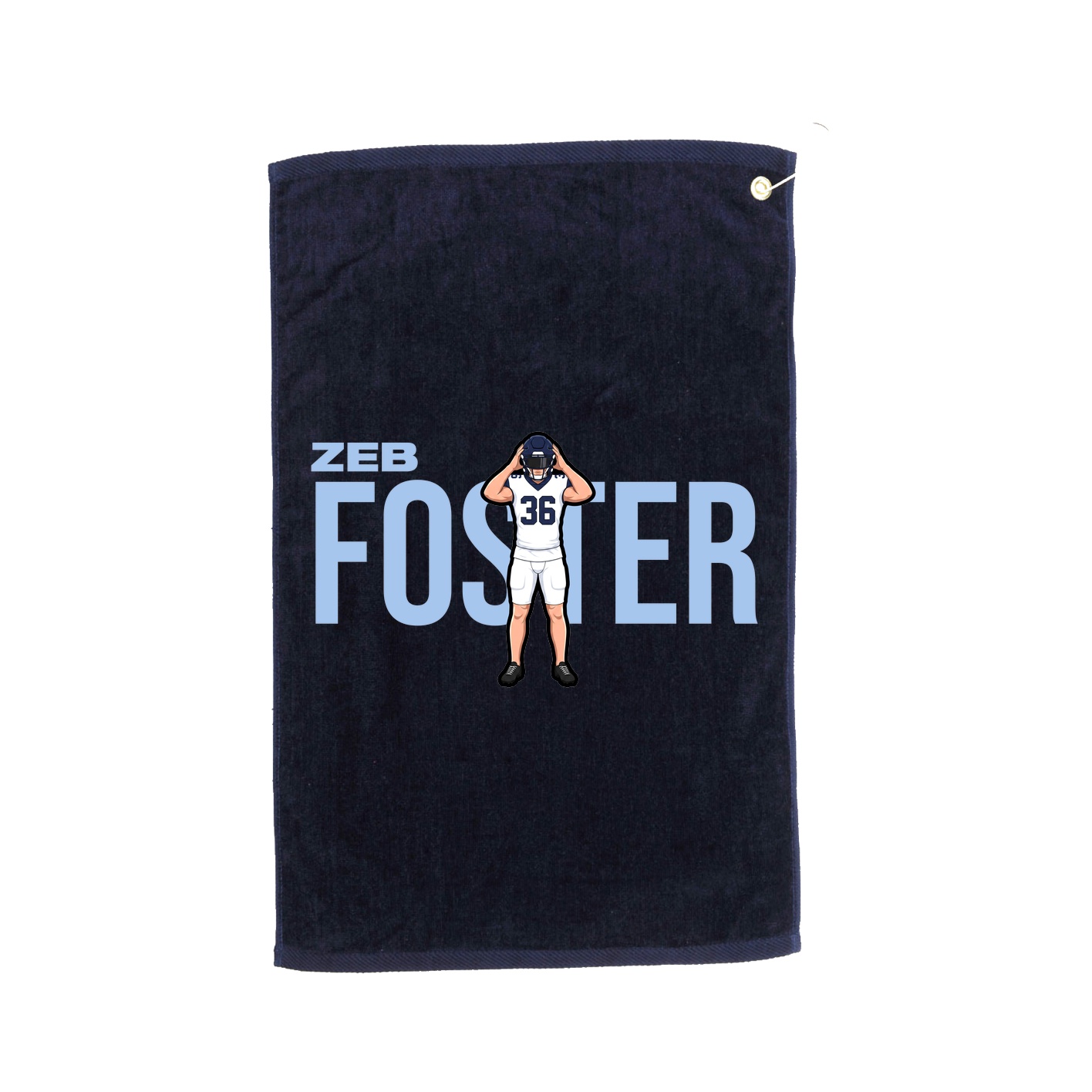 Golf Towel — Player Name in Navy