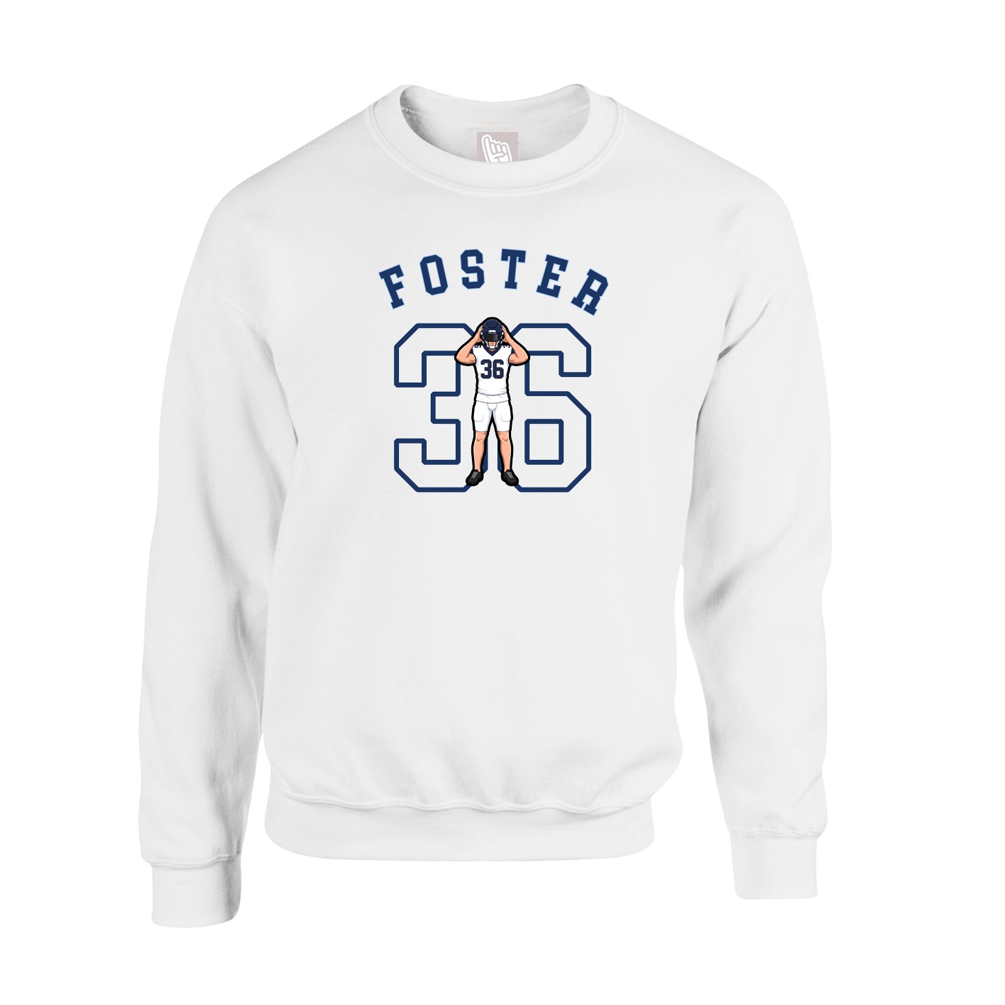 Fleece Crew — Shirsey Arch in White