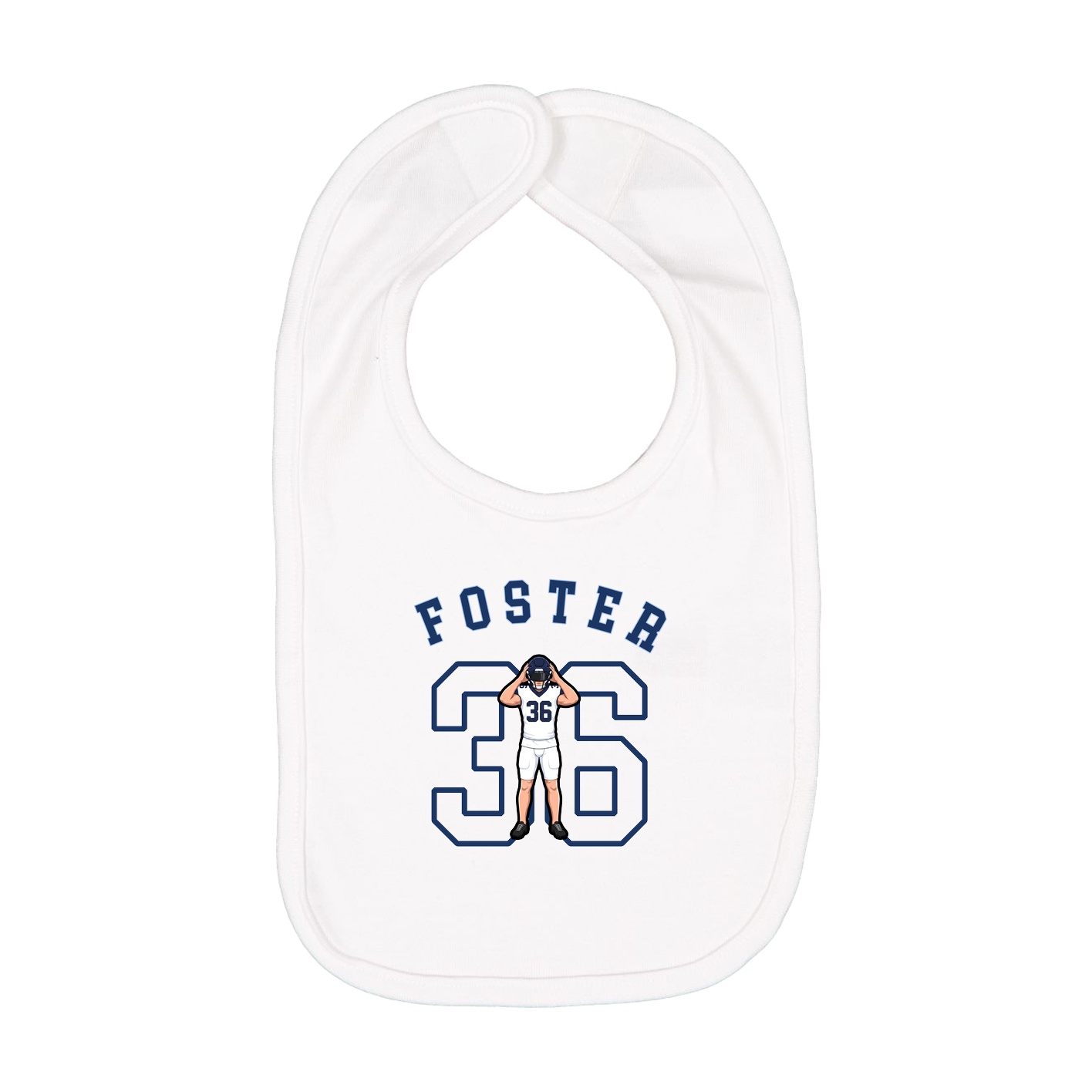 Infant Bib — Shirsey Arch in White