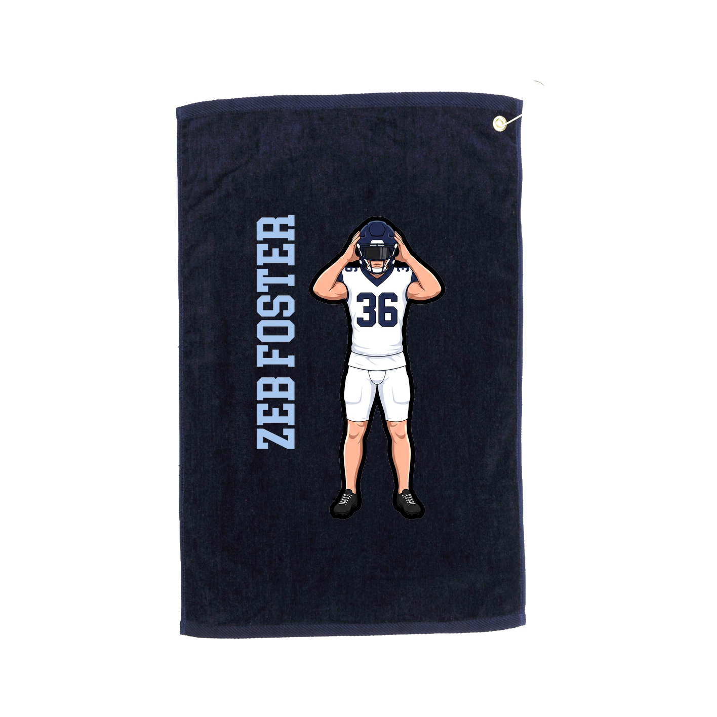 Golf Towel — Name Vertical in Navy