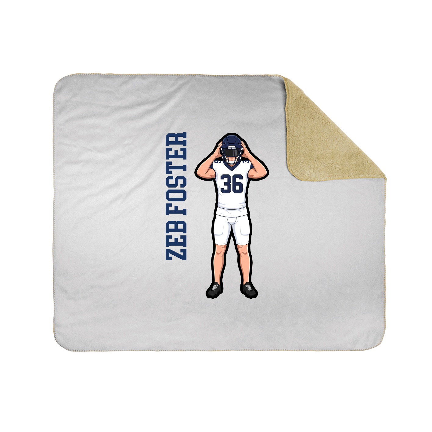 Throw Blanket — Name Vertical in White