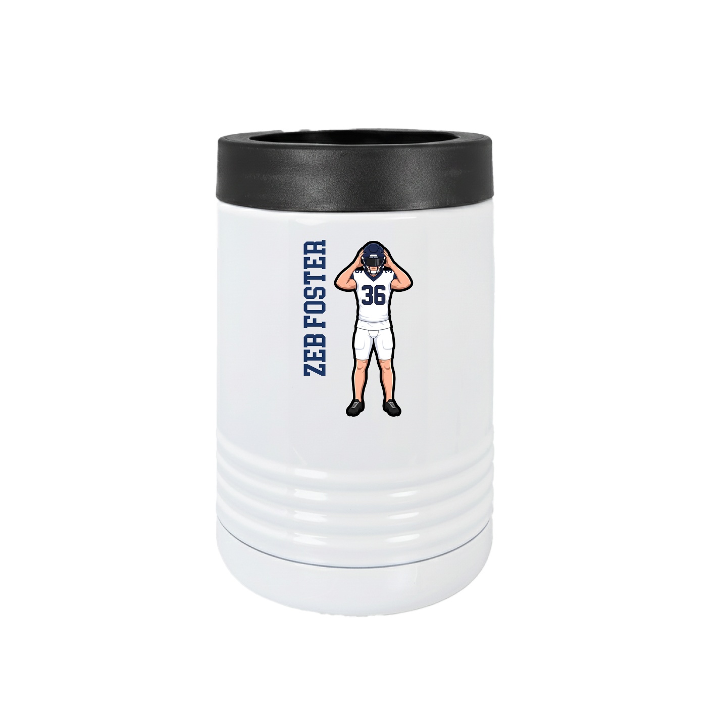 Beverage Holder — Name Vertical in White