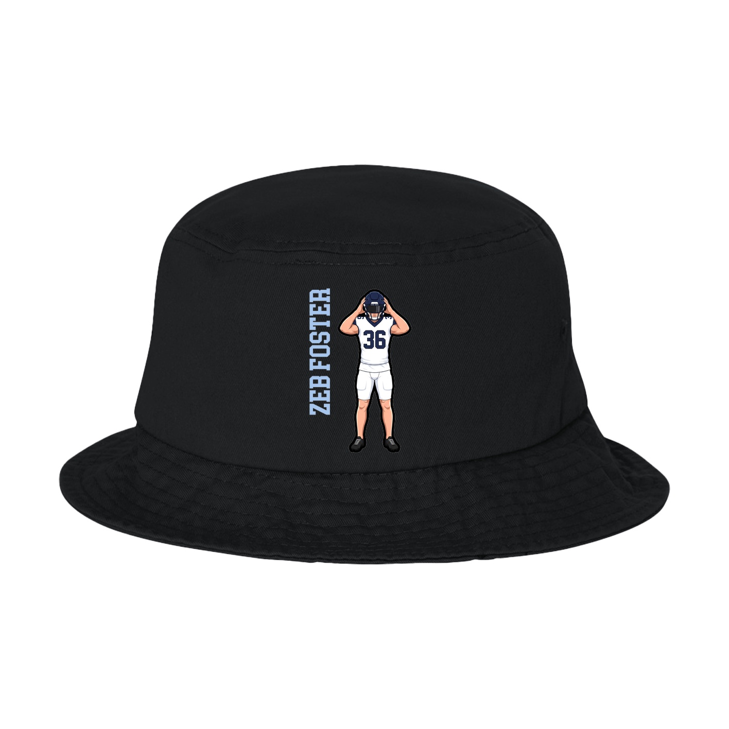 Bucket Cap — Name Vertical in Black