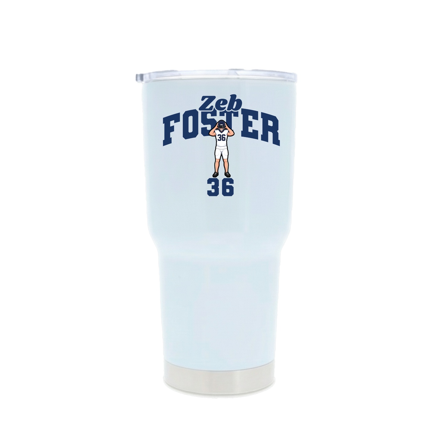 30oz Stainless Steel Tumbler — Signature Arch in White