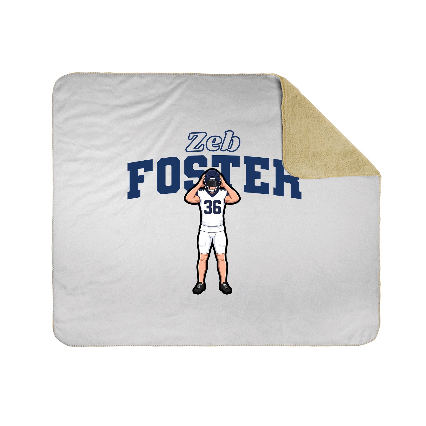 Throw Blanket — Name Arch in White