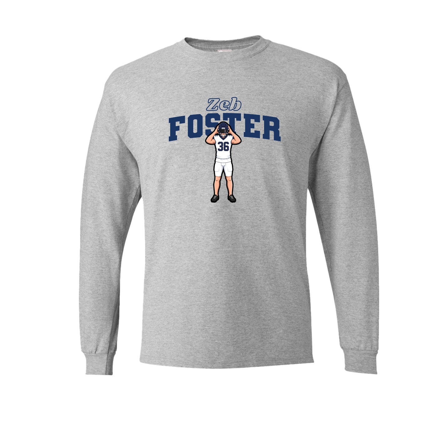 Long Sleeve Tee — Name Arch in Grey
