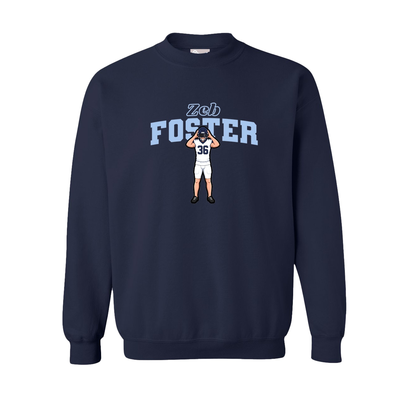Fleece Crew — Name Arch in Navy