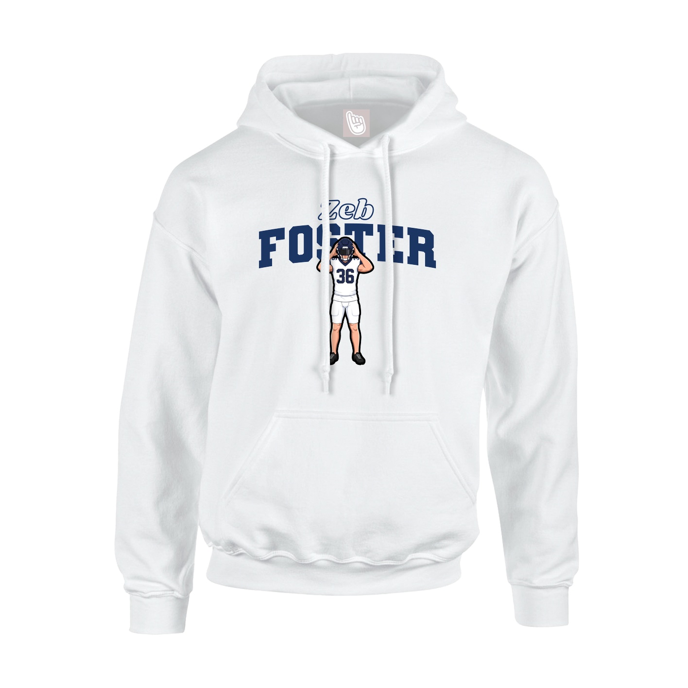 Youth Hoodie — Name Arch in White