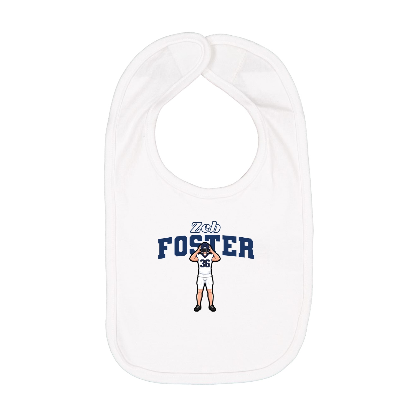 Infant Bib — Name Arch in White