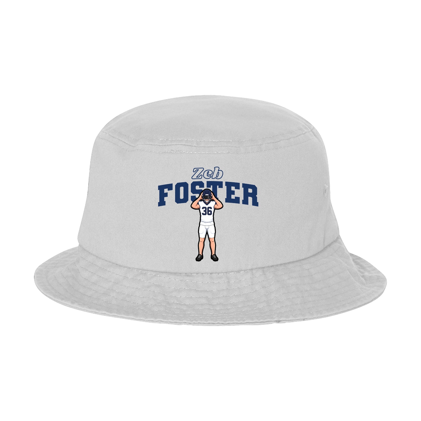 Bucket Cap — Name Arch in White