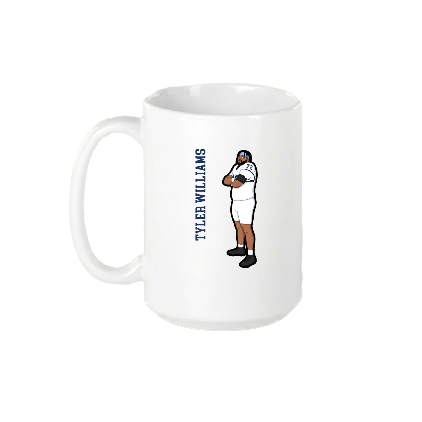 15oz Coffee Mug — Name Vertical in White