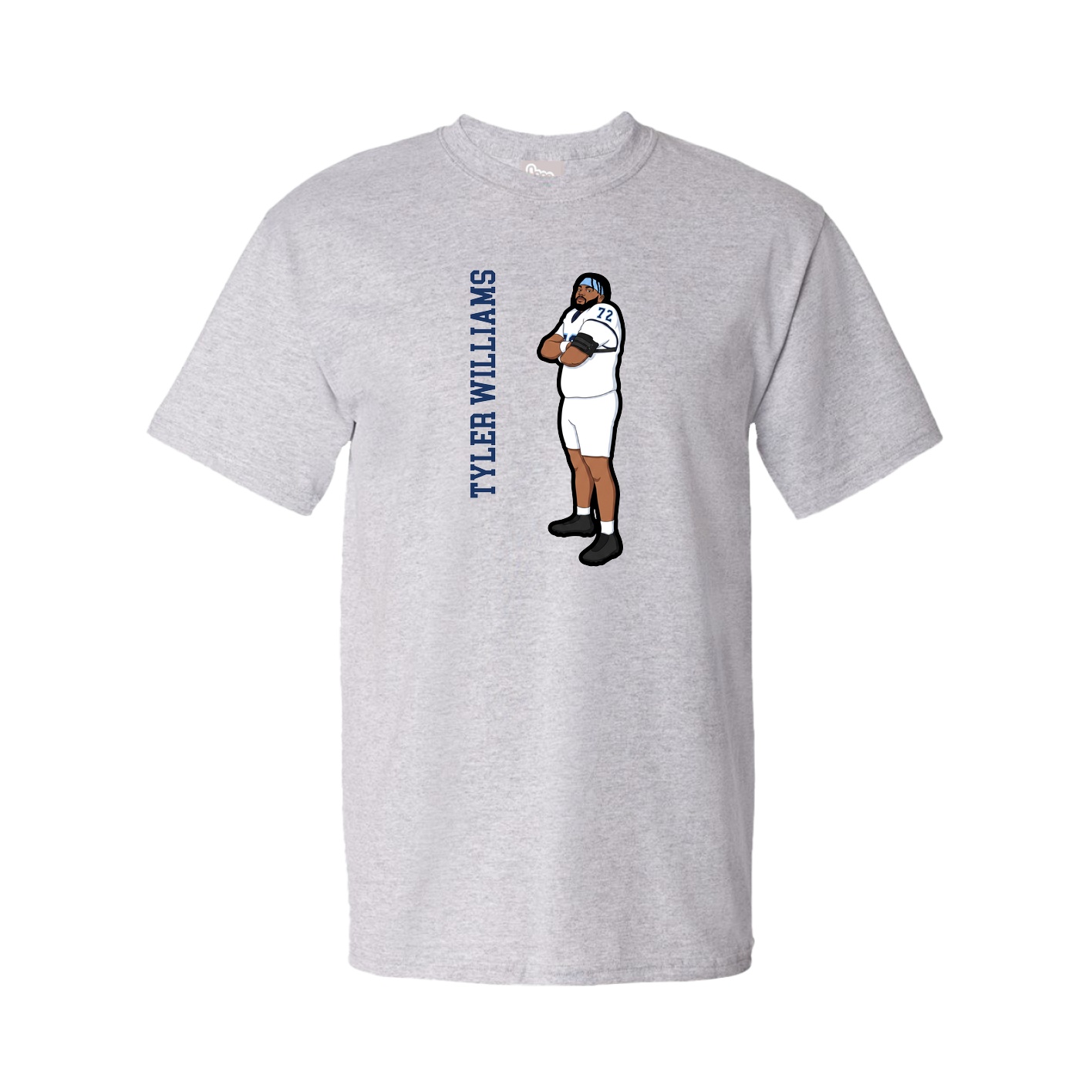 Youth Tee — Name Vertical in Grey