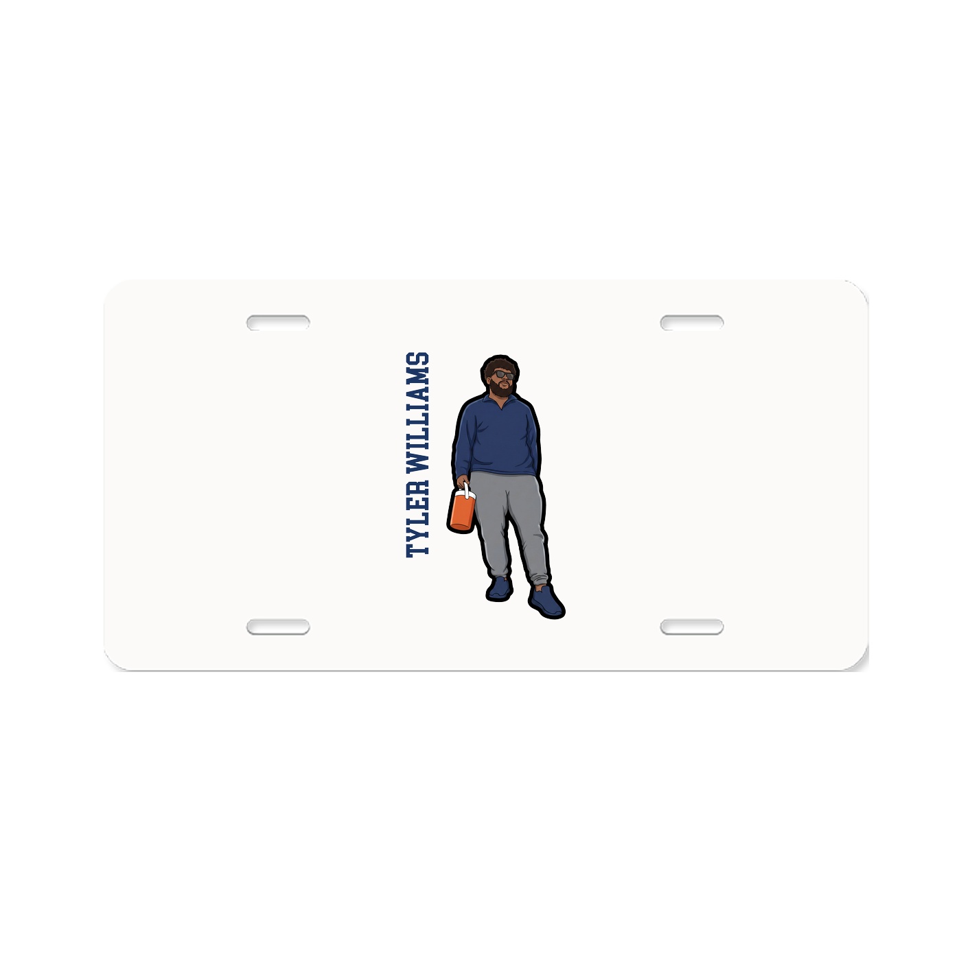 License Plate — Name Vertical in Classic