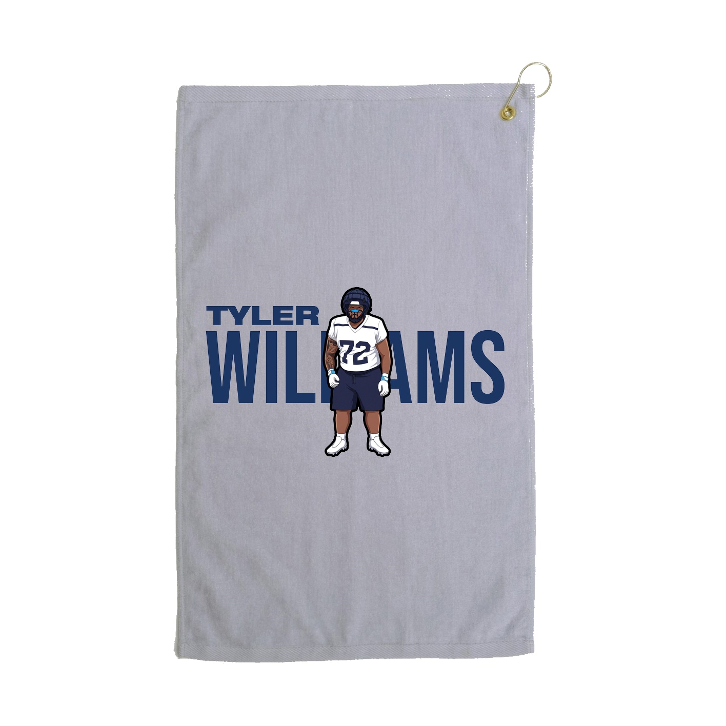 Golf Towel — Player Name in Grey
