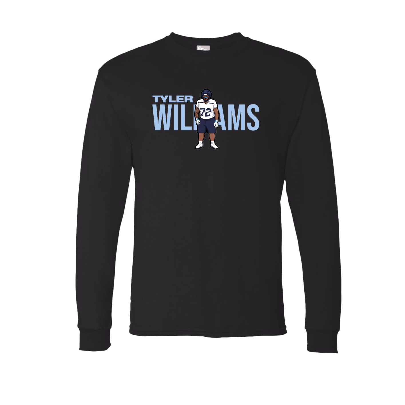 Long Sleeve Tee — Player Name in Black