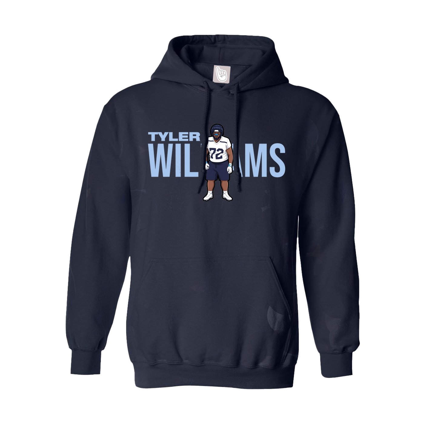 Youth Hoodie — Player Name in Navy