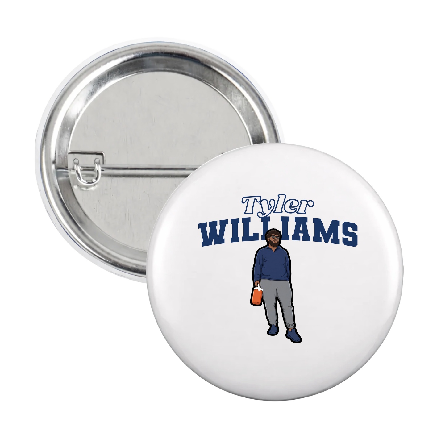Game Day Button — Name Arch in White