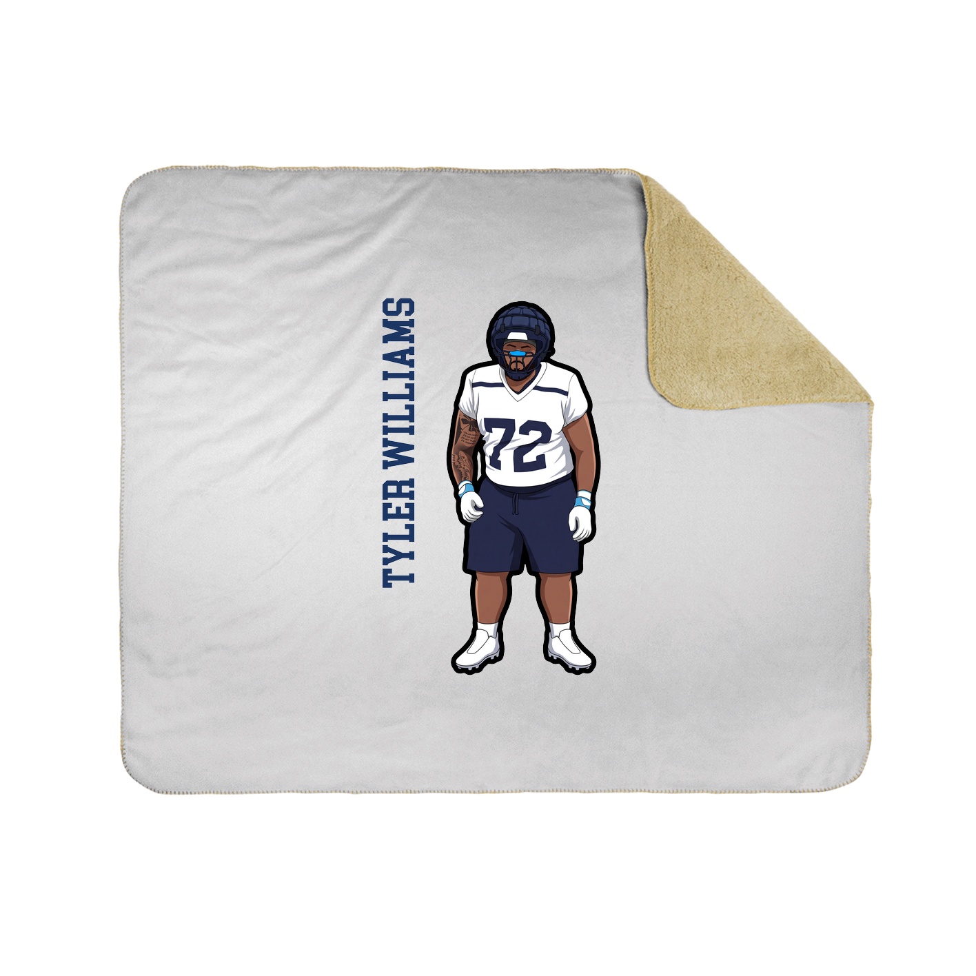 Throw Blanket — Name Vertical in White