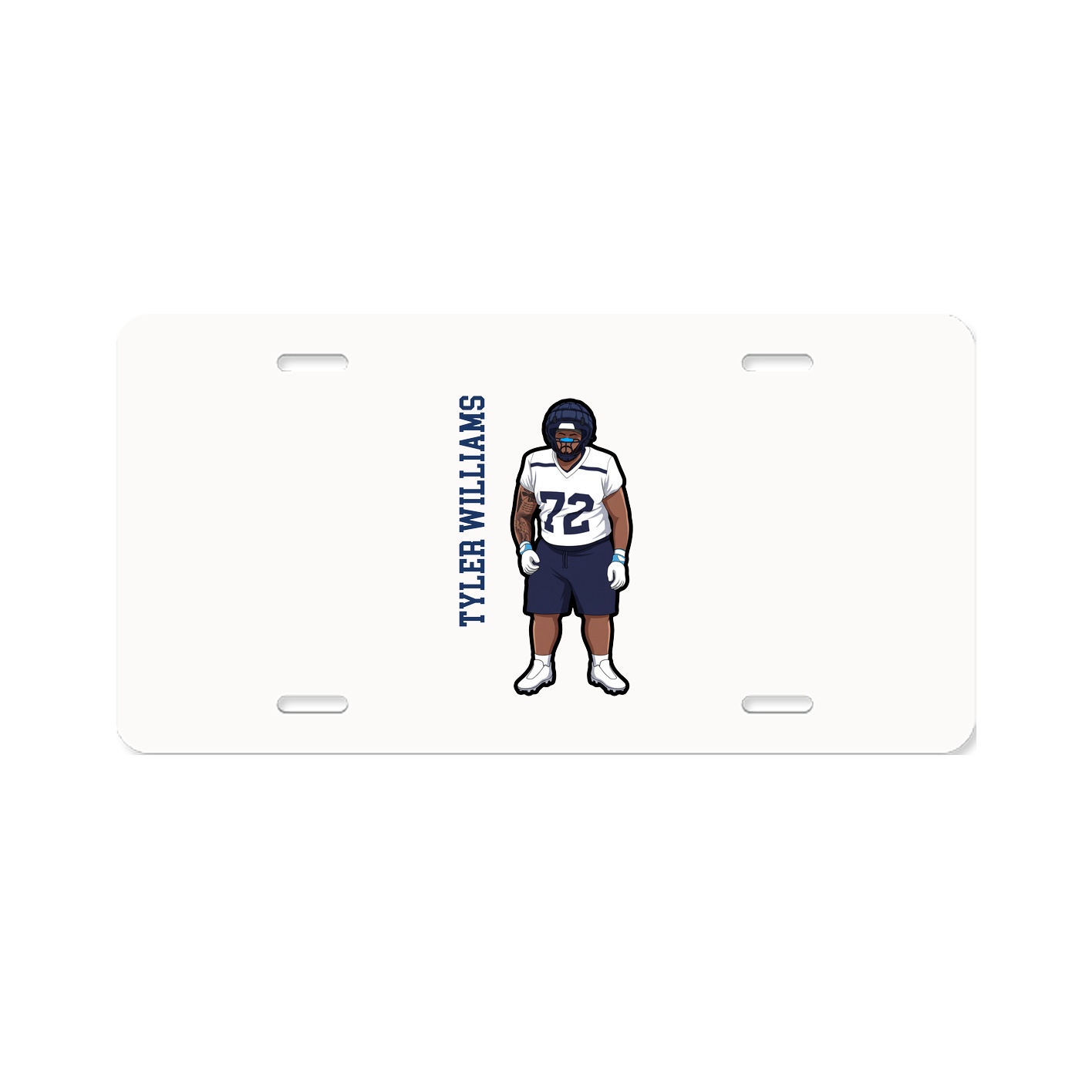 License Plate — Name Vertical in Classic