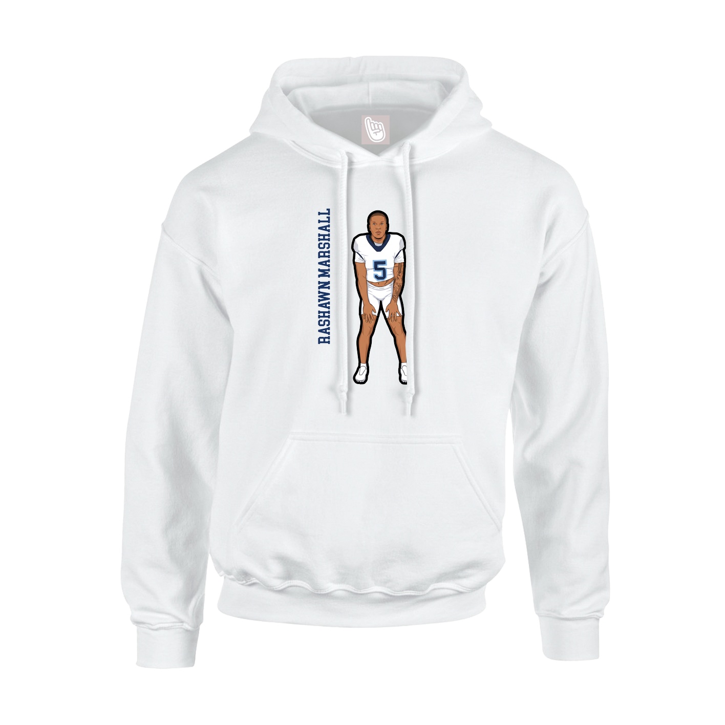 Hoodie — Name Vertical in White