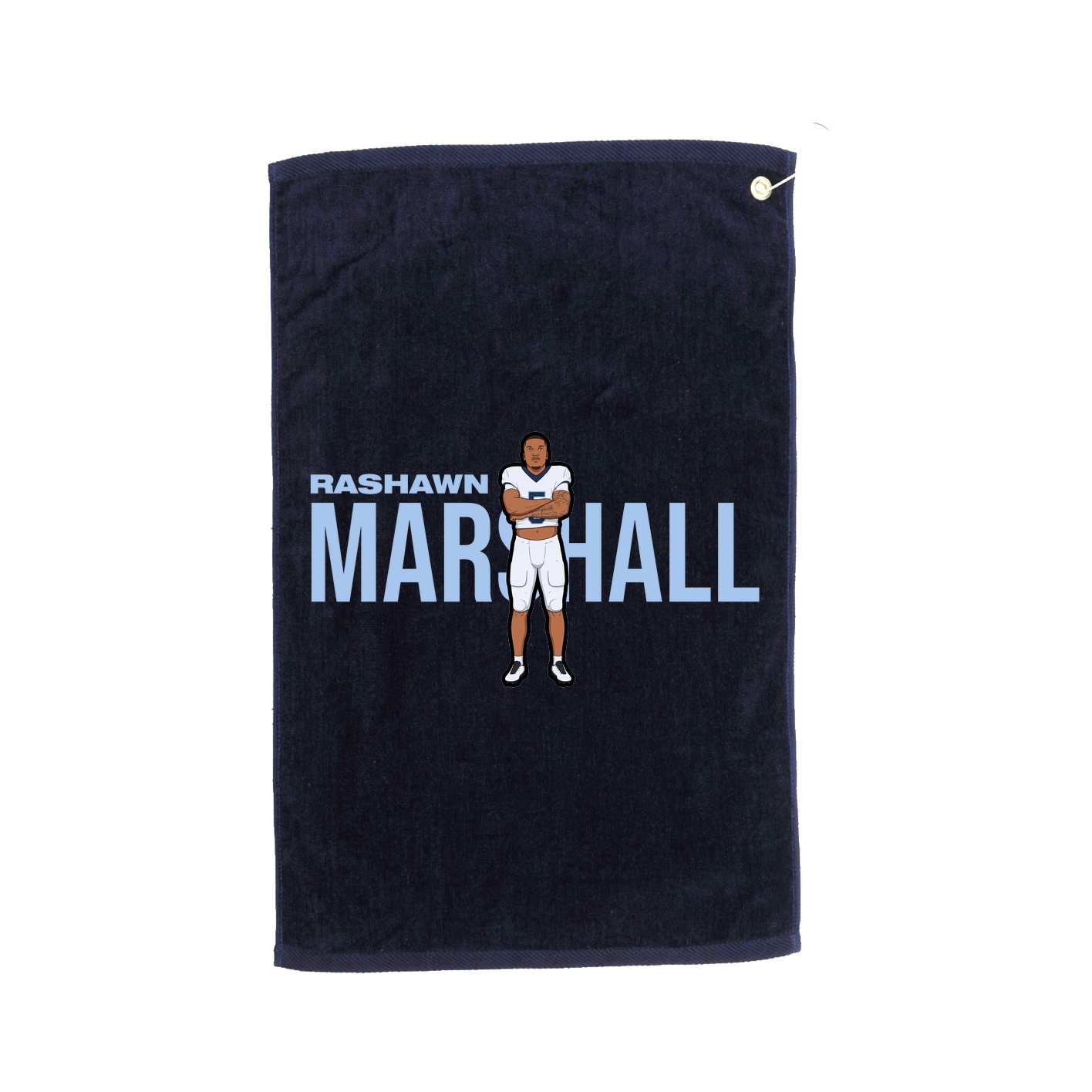Golf Towel — Player Name in Navy