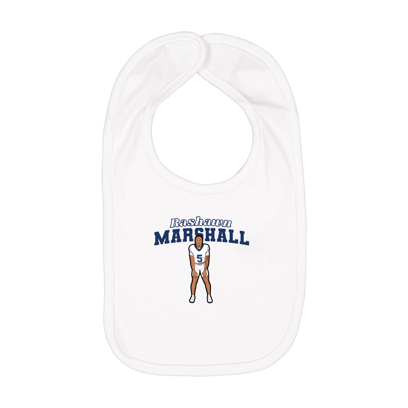 Infant Bib — Name Arch in White