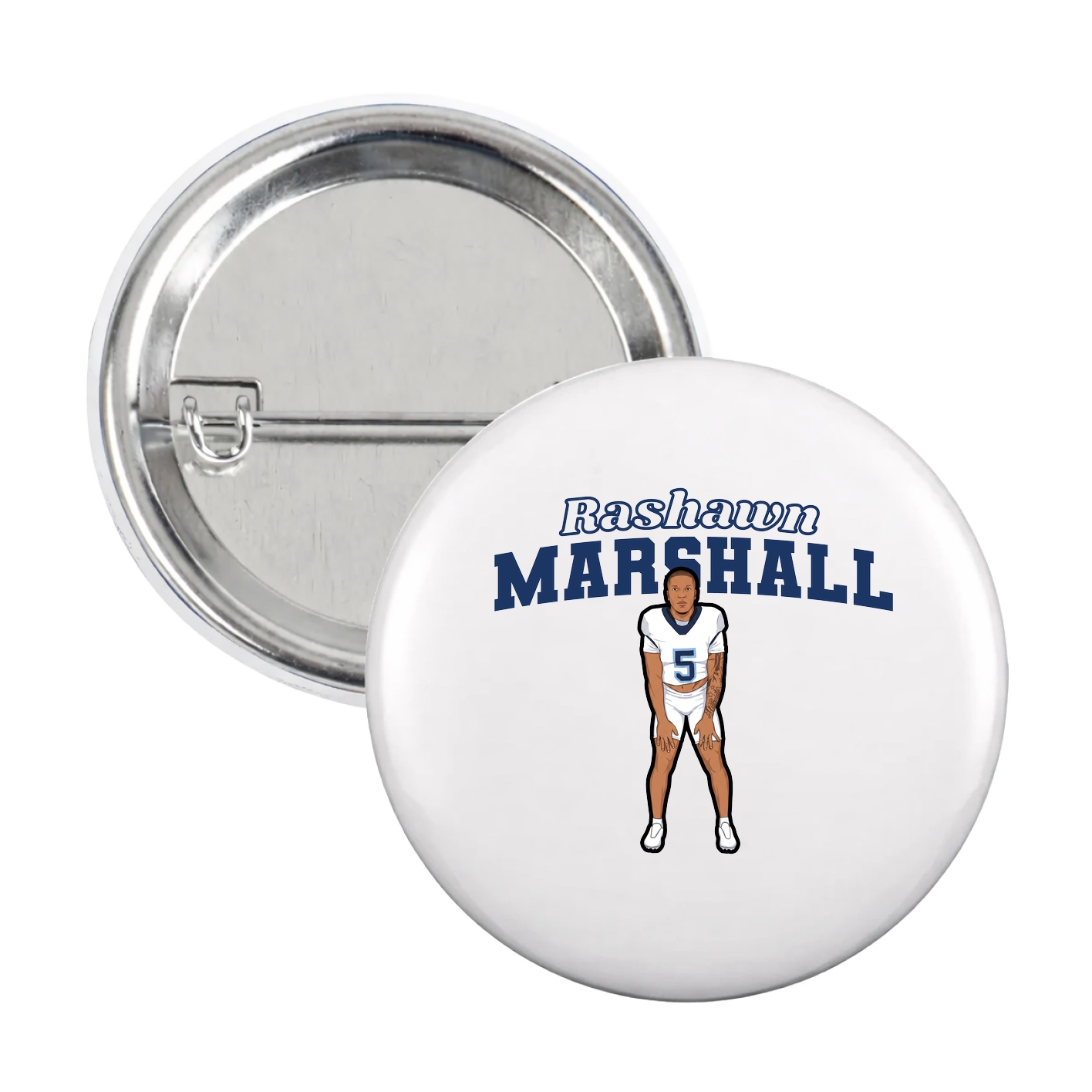 Game Day Button — Name Arch in White