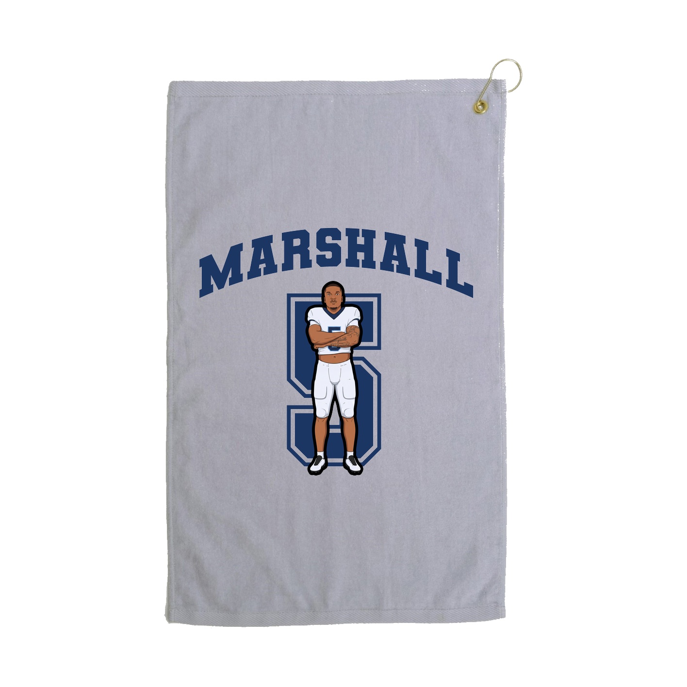 Golf Towel — Number in Grey