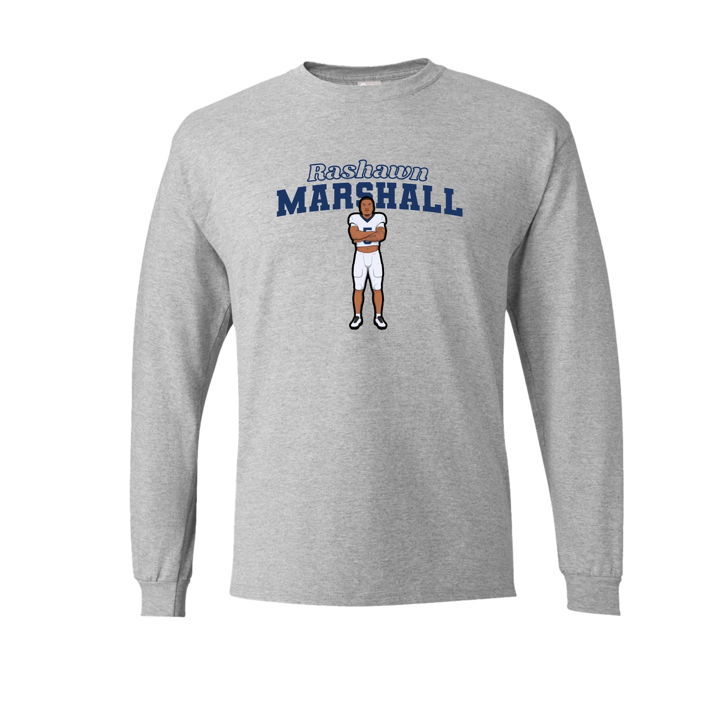 Long Sleeve Tee — Name Arch in Grey