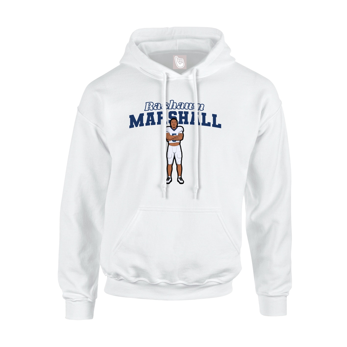 Youth Hoodie — Name Arch in White