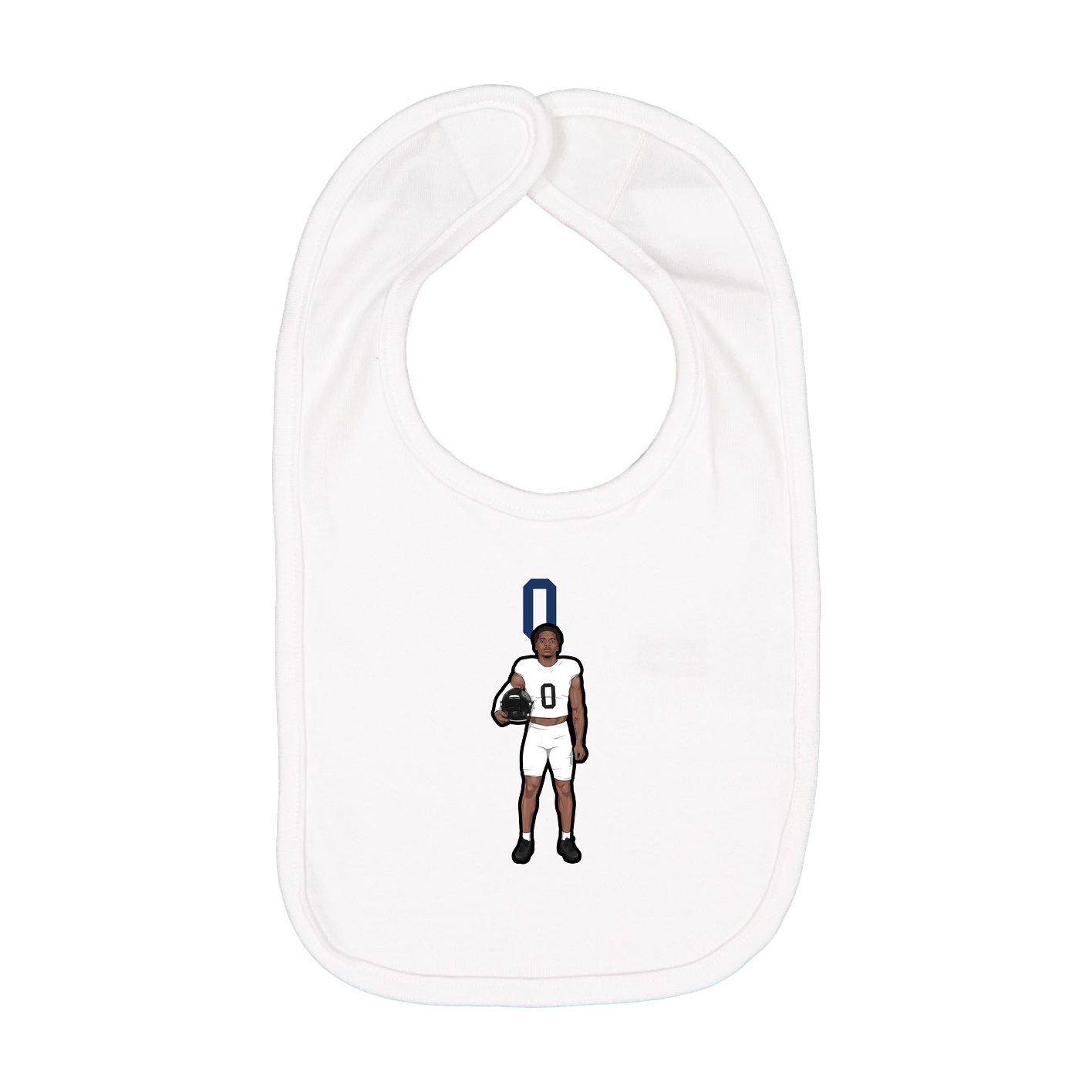 Infant Bib — Number Top in White