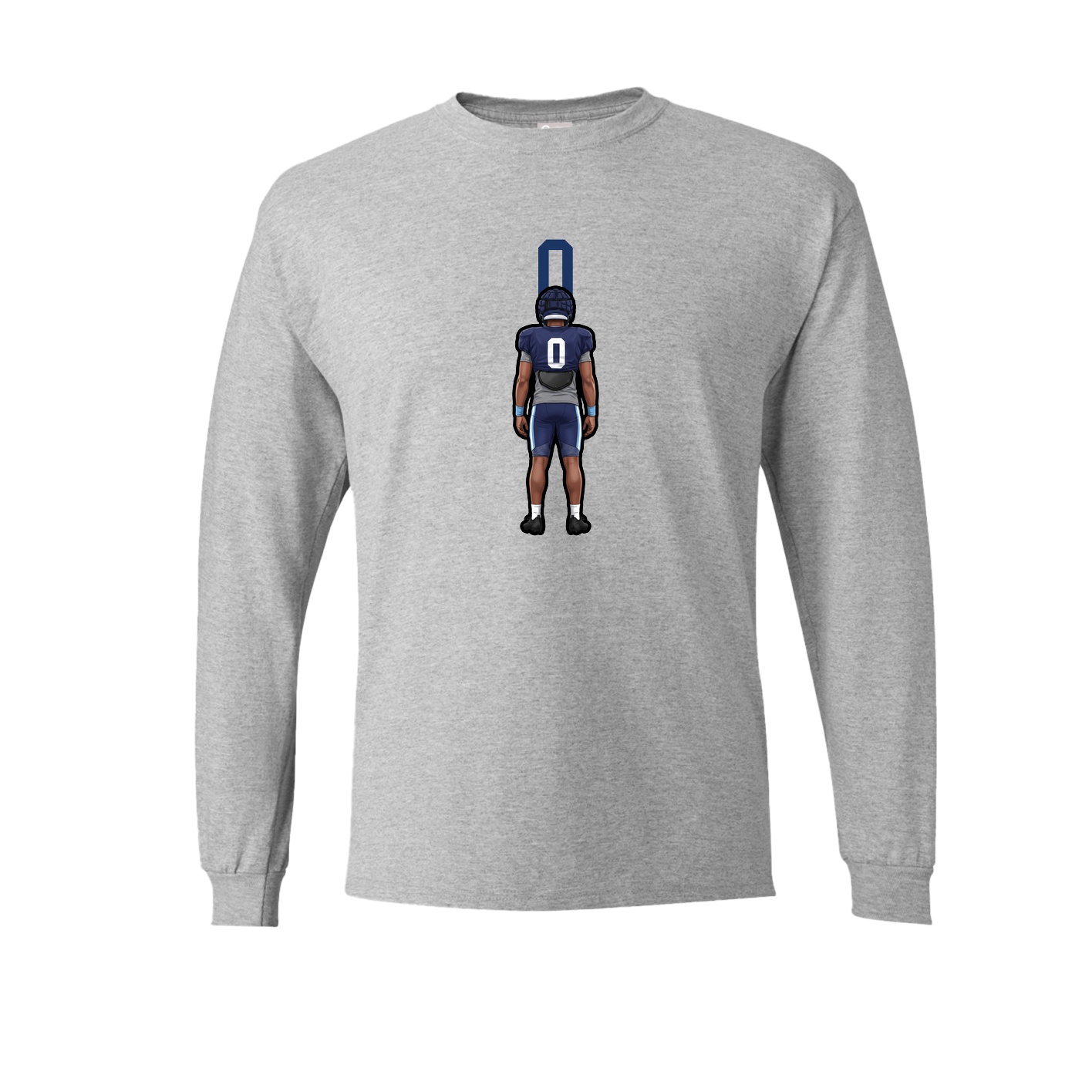 Long Sleeve Tee — Number Top in Grey