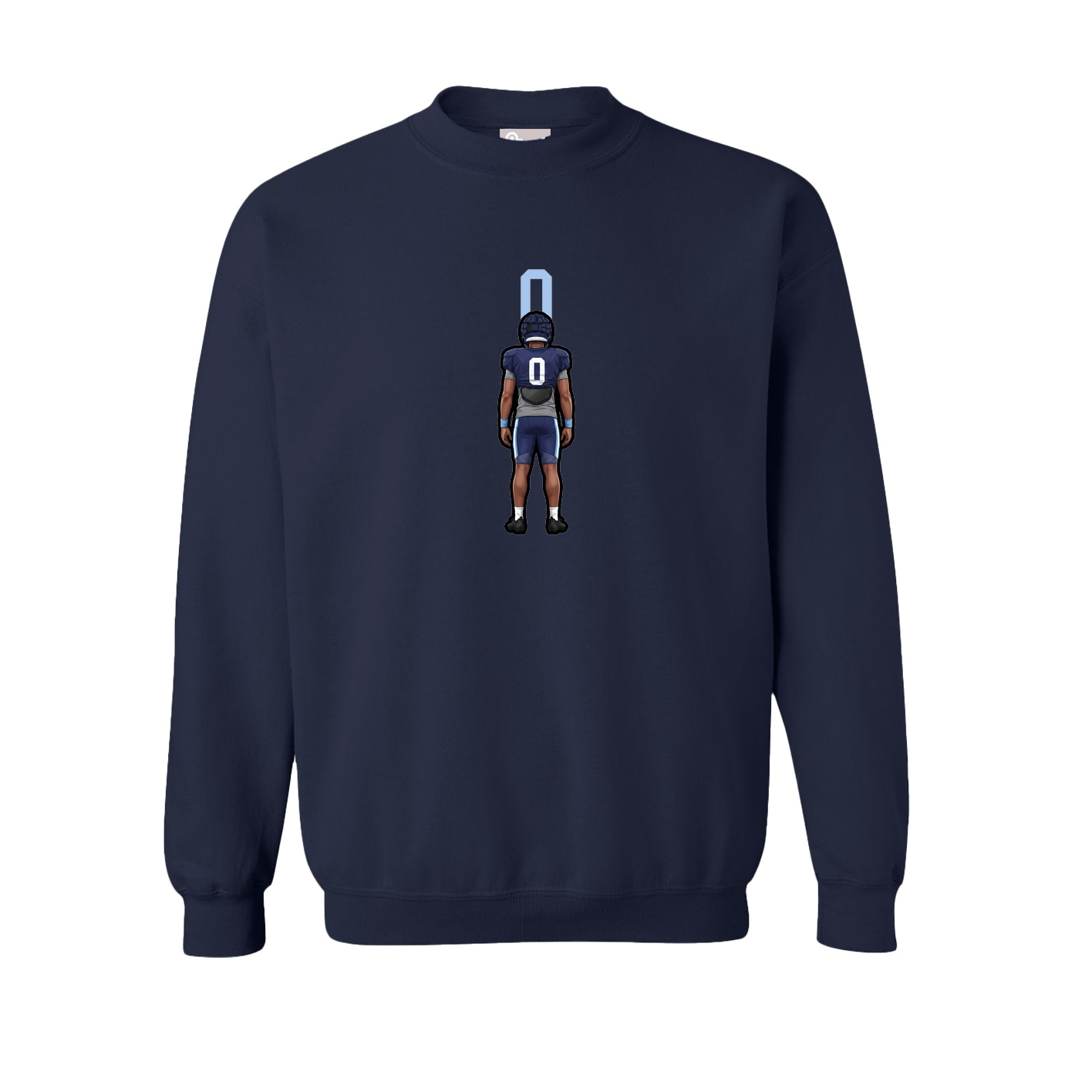 Fleece Crew — Number Top in Navy