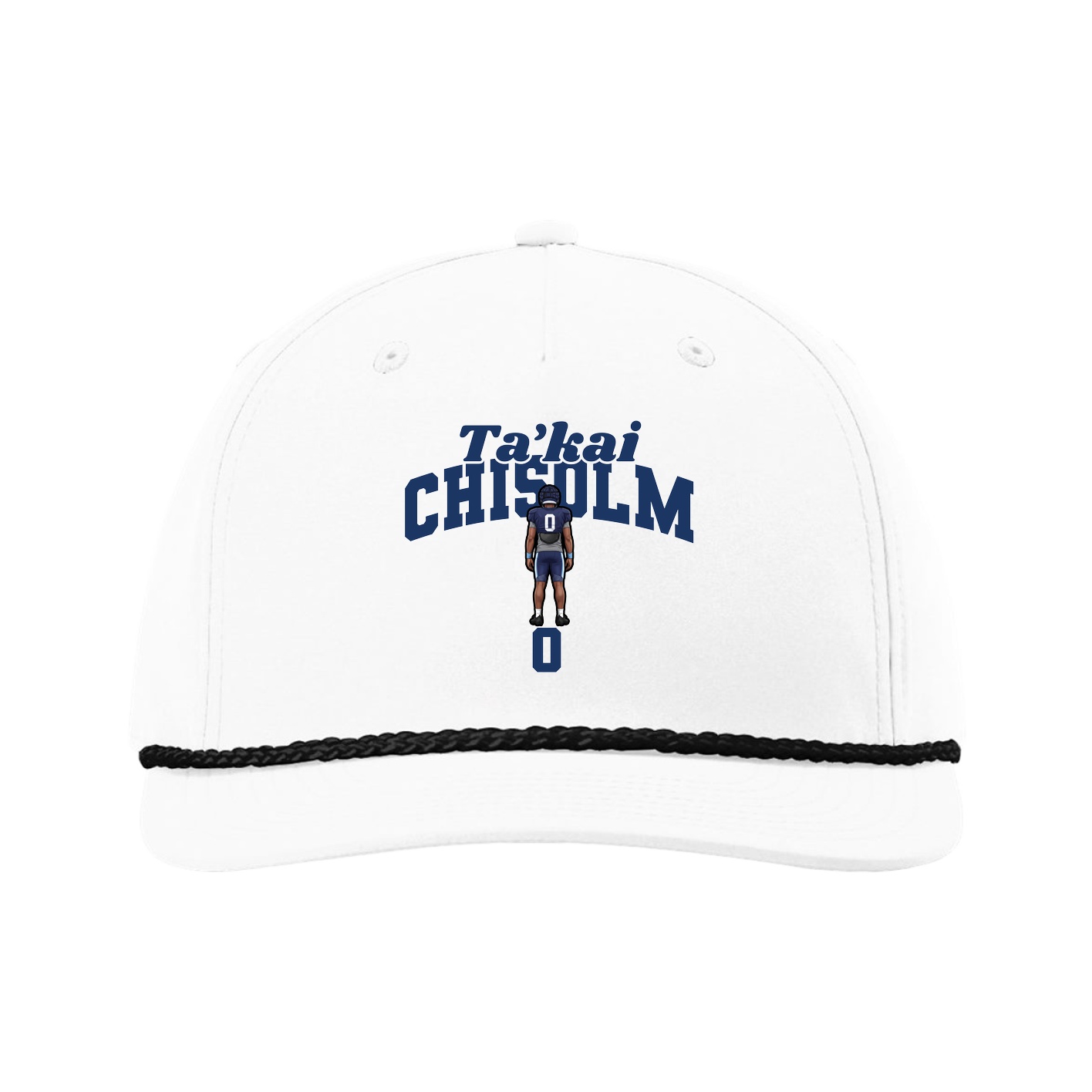Five-Panel Classic Rope Cap — Signature Arch in White