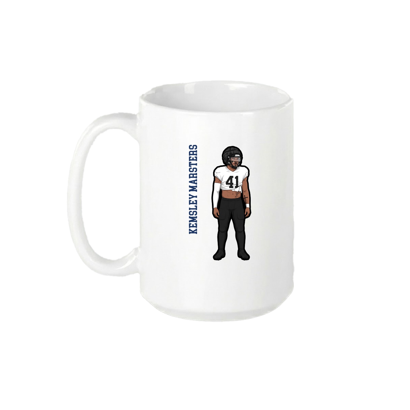 15oz Coffee Mug — Name Vertical in White