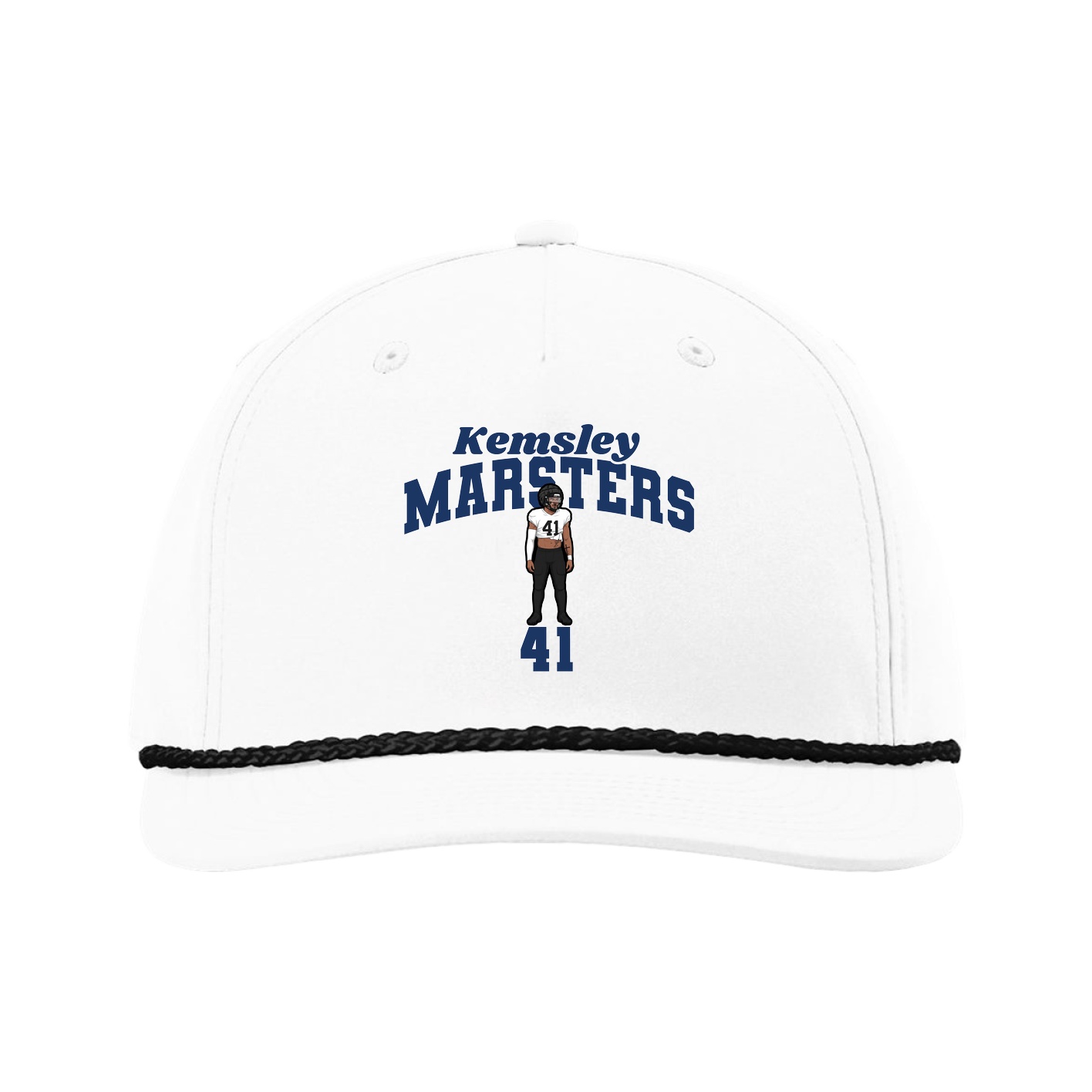 Five-Panel Classic Rope Cap — Signature Arch in White
