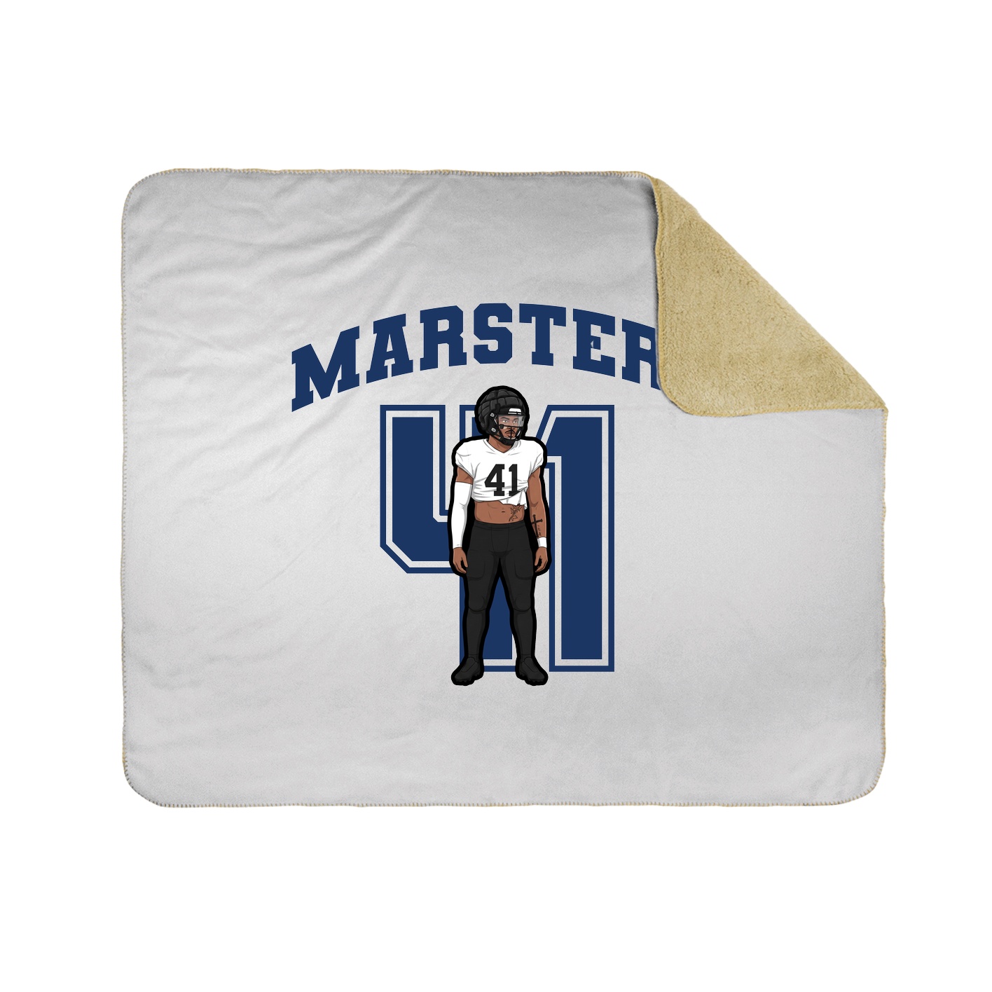 Throw Blanket — Number in White