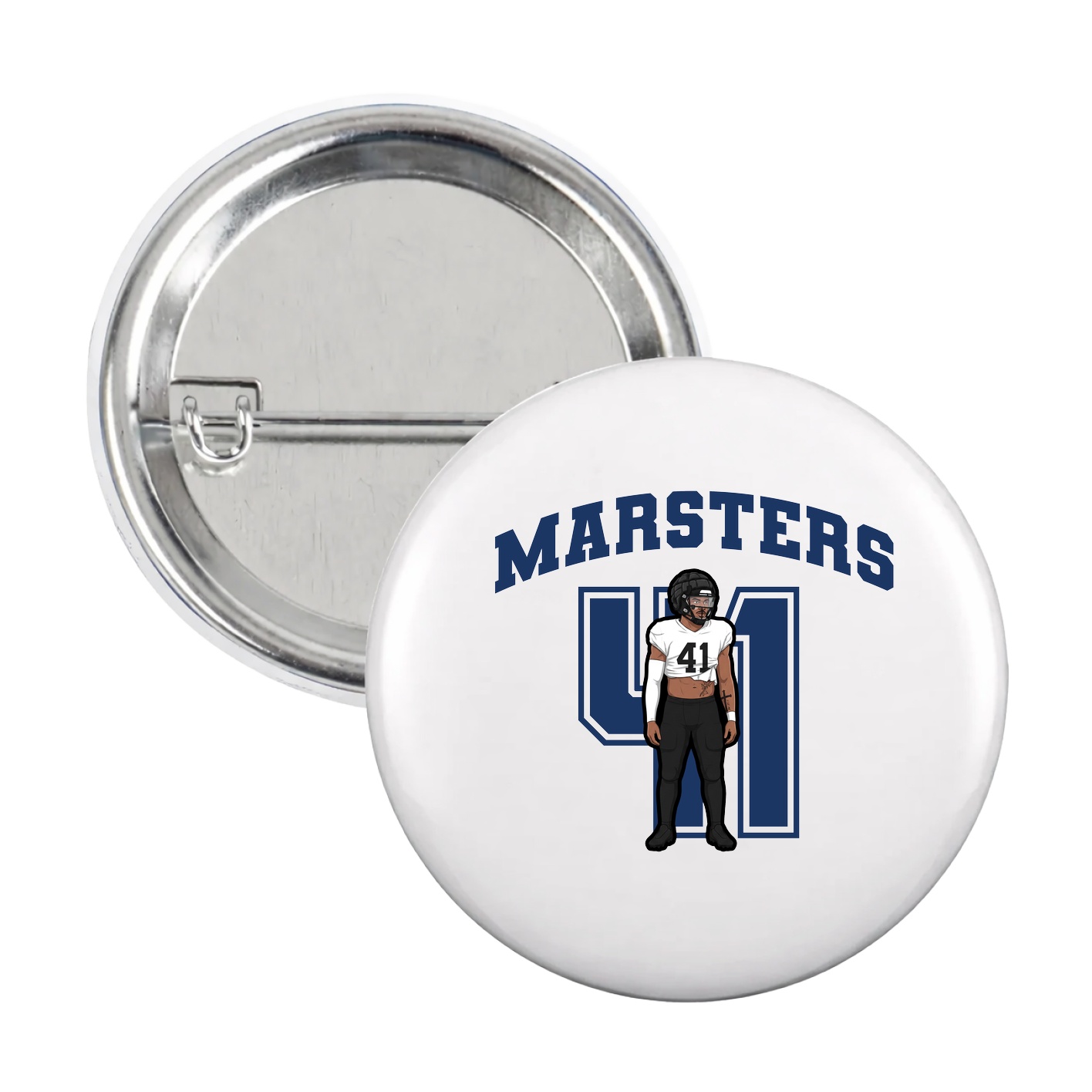 Game Day Button — Number in White