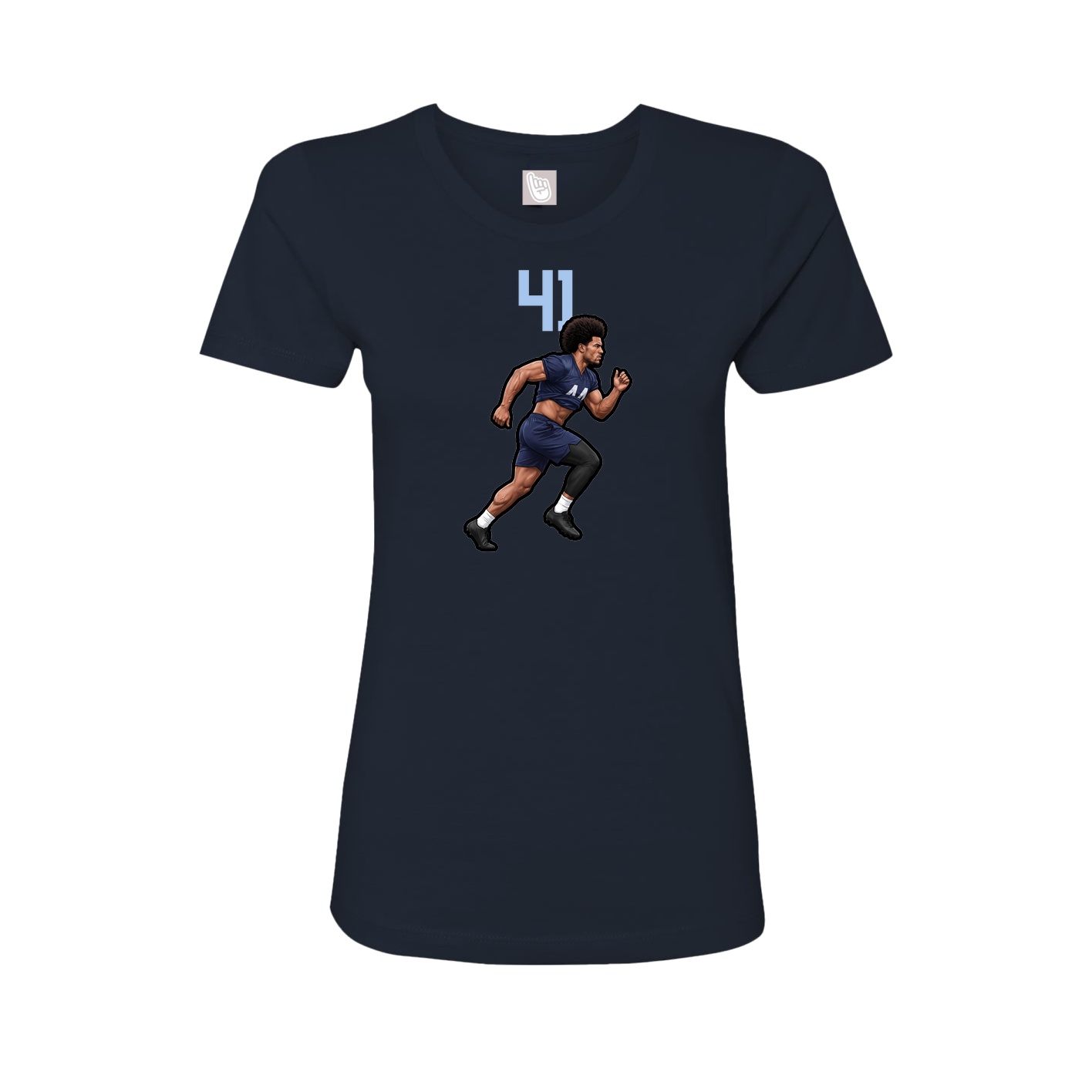 Fitted Women's Tee — Number Top in Navy