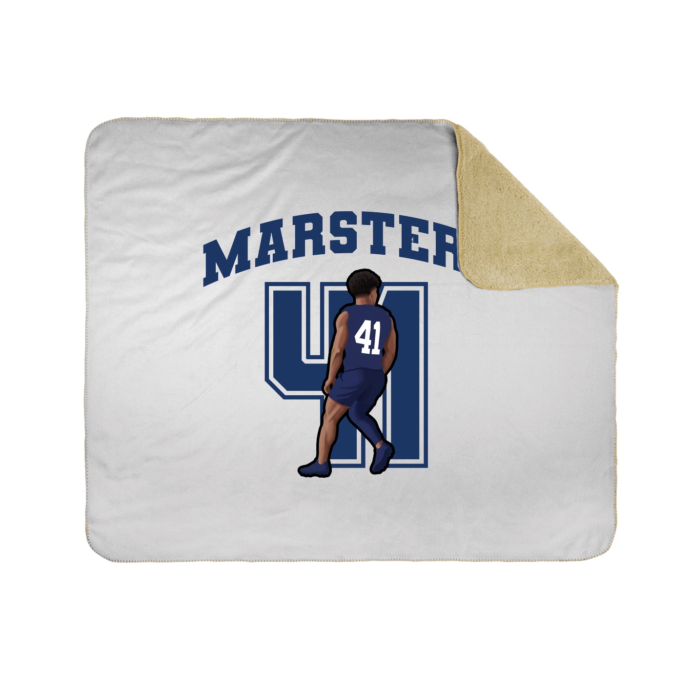 Throw Blanket — Number in White