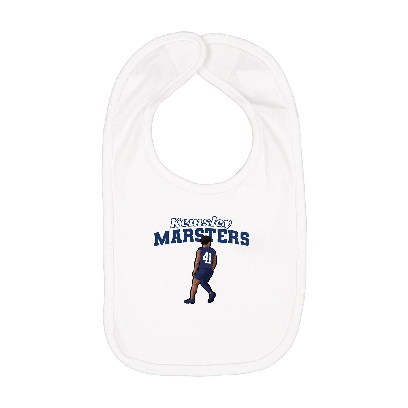Infant Bib — Name Arch in White