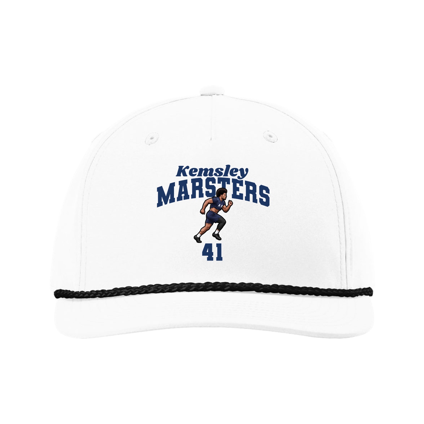 Five-Panel Classic Rope Cap — Signature Arch in White
