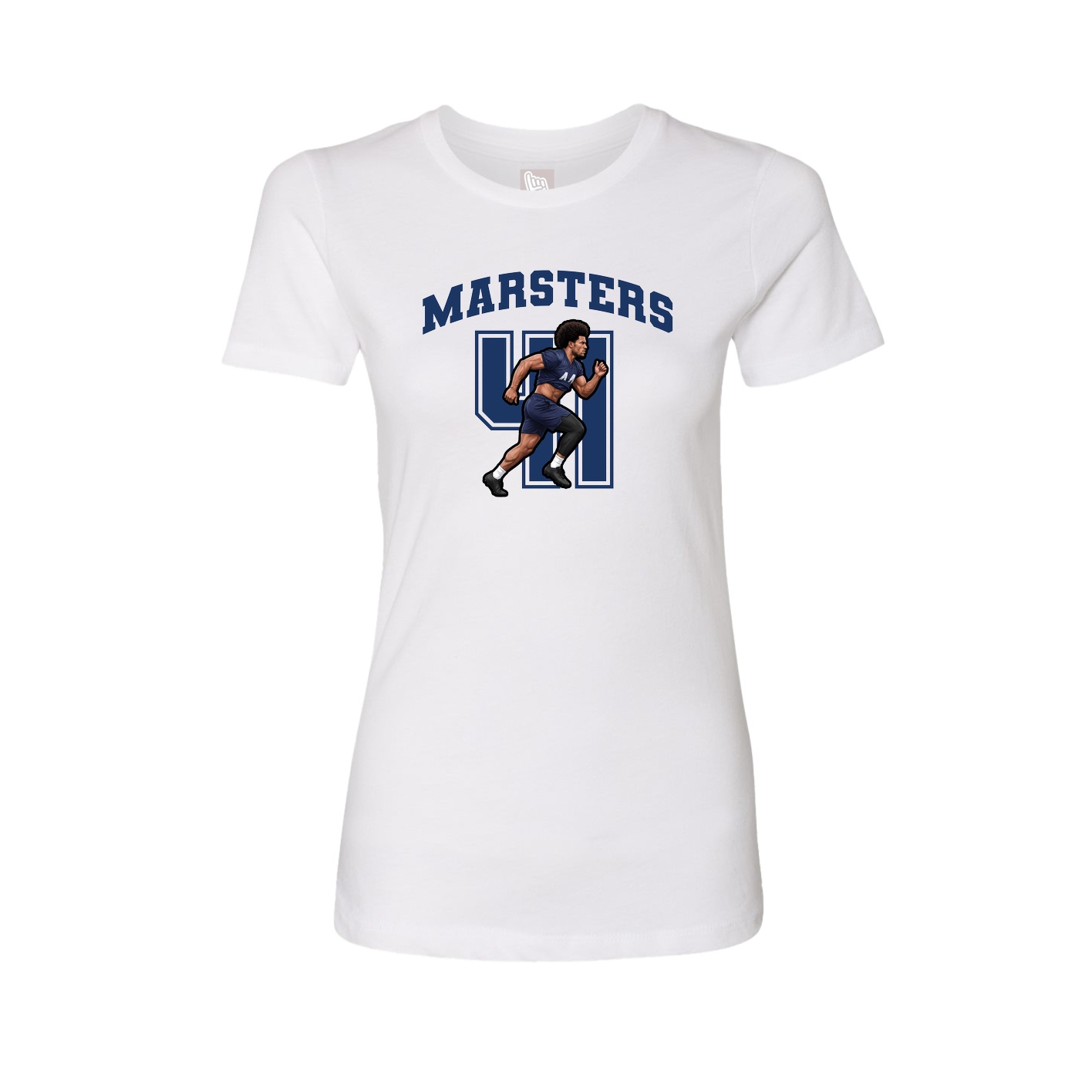 Fitted Women's Tee — Number in White