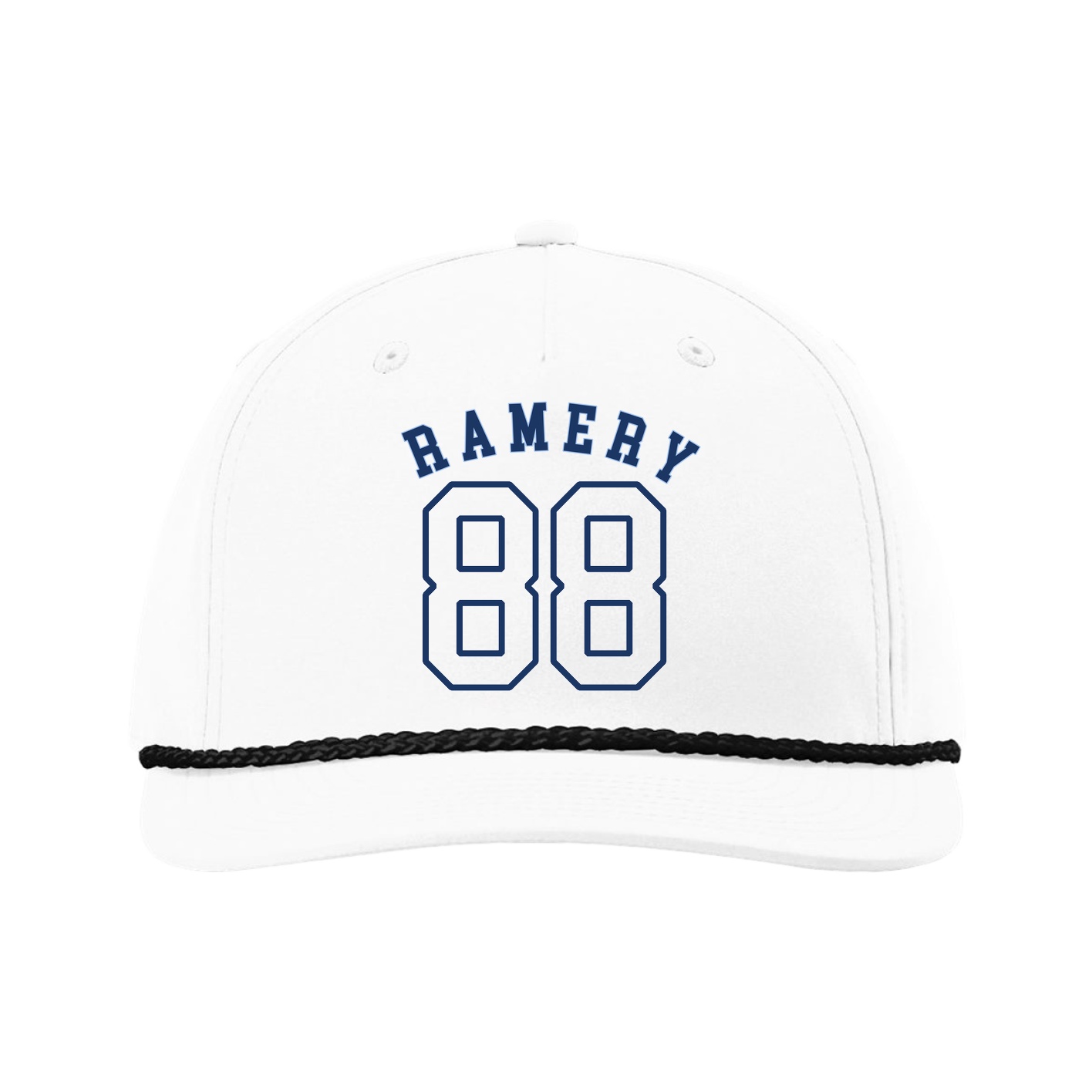 Five-Panel Classic Rope Cap — Shirsey Arch in White