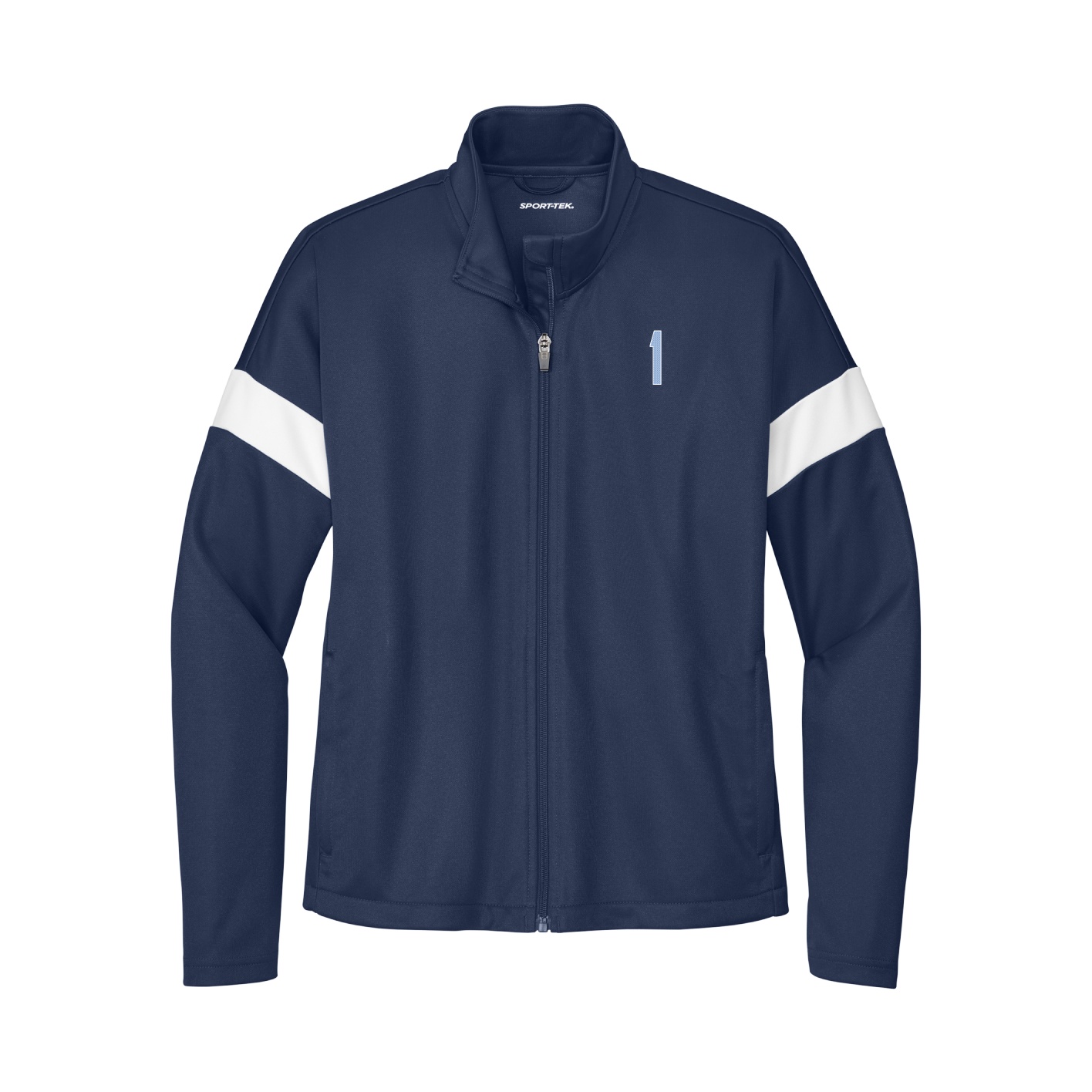 Womens Team Travel Full-Zip Jacket — Front Shirsy in Navy/White